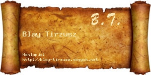 Blay Tirzusz névjegykártya